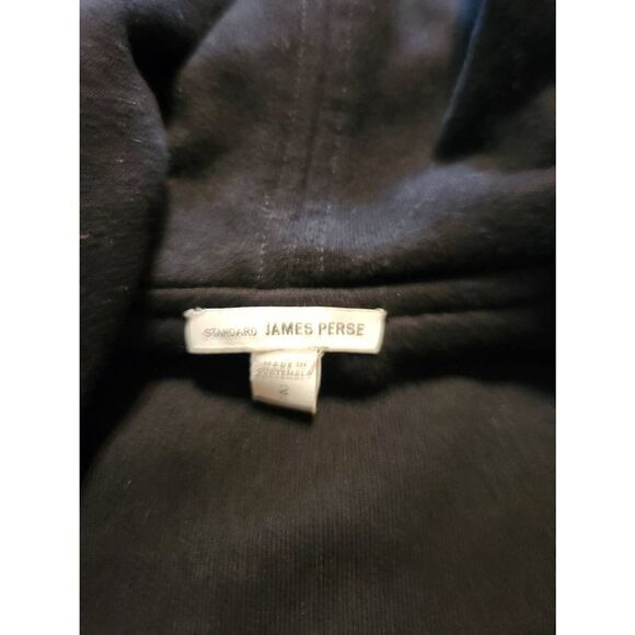 James Perse Double Breasted Pea Coat Black Hoodie Jacket Size 2 (Medium) - Picture 4 of 6